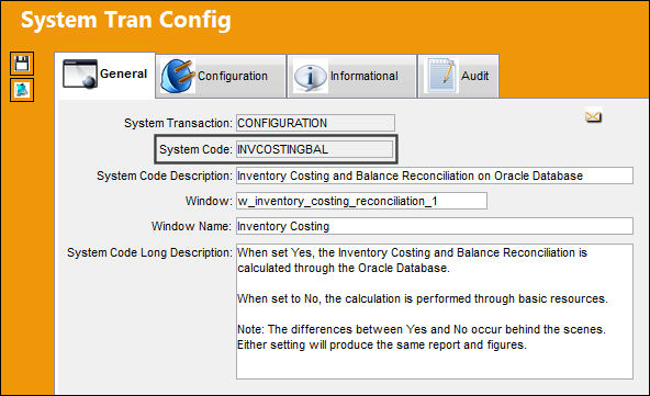 INVCOSTINGBAL_Configuration