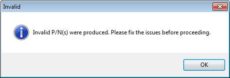 Invalid PNs