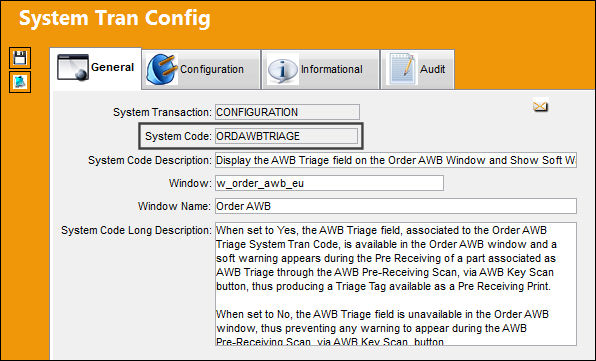 ORDAWBTRIAGE_Configuration
