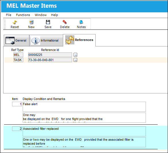 SET_mel items, references tab_12
