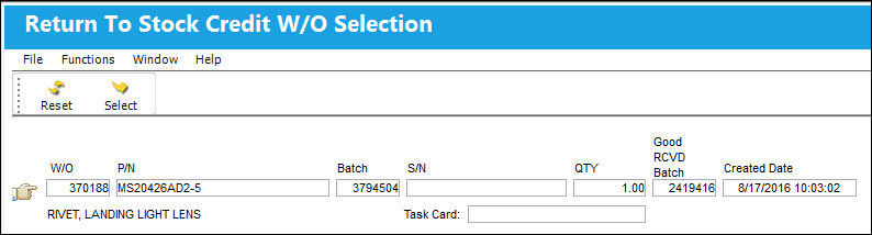 12_ReturnToStockCreditWOSelection
