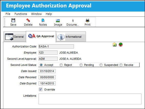 12_EmployeeAuthorizationApproval_QAApproval