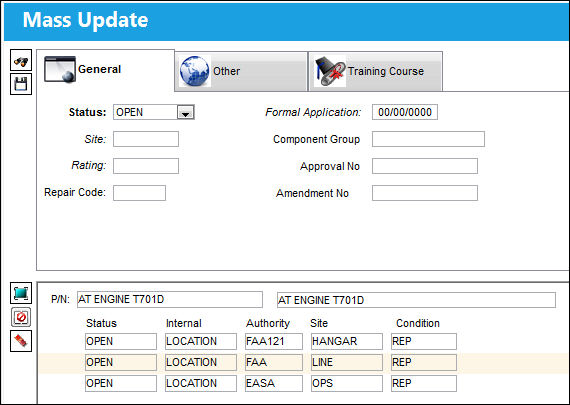 Mass Update, General Tab (1)
