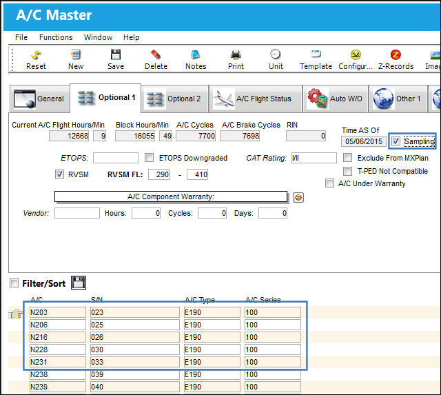 Override Sampling Schedule button, via Engineering Control SChedule Tab (2)