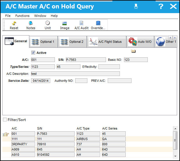 Aircraft A-C on hold Query 1 12.5