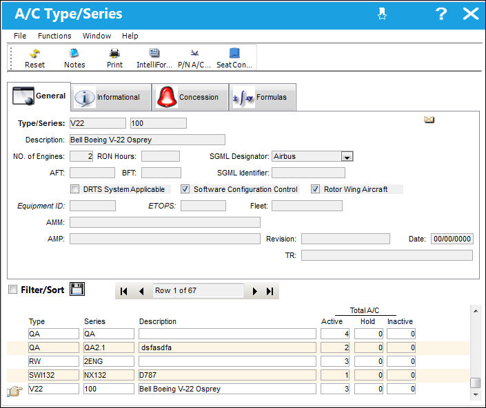 Aircraft Type-Series Query1 12.5