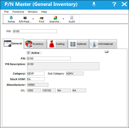 P-N Master (general Inventory) Query1 12.5
