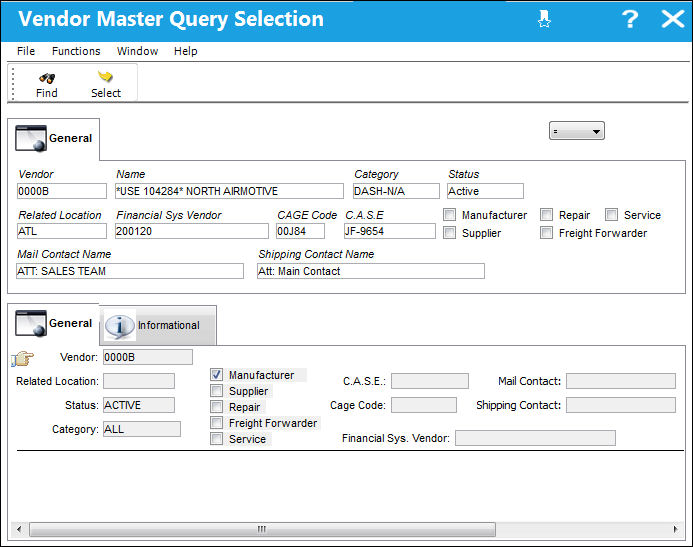 Vendor Master Query Selection1 12.5