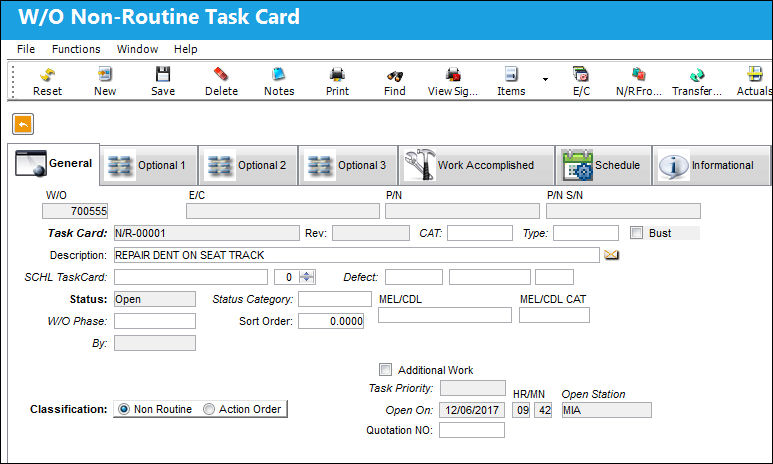 125 - WO Non-Routine Task Card, General Tab (1)