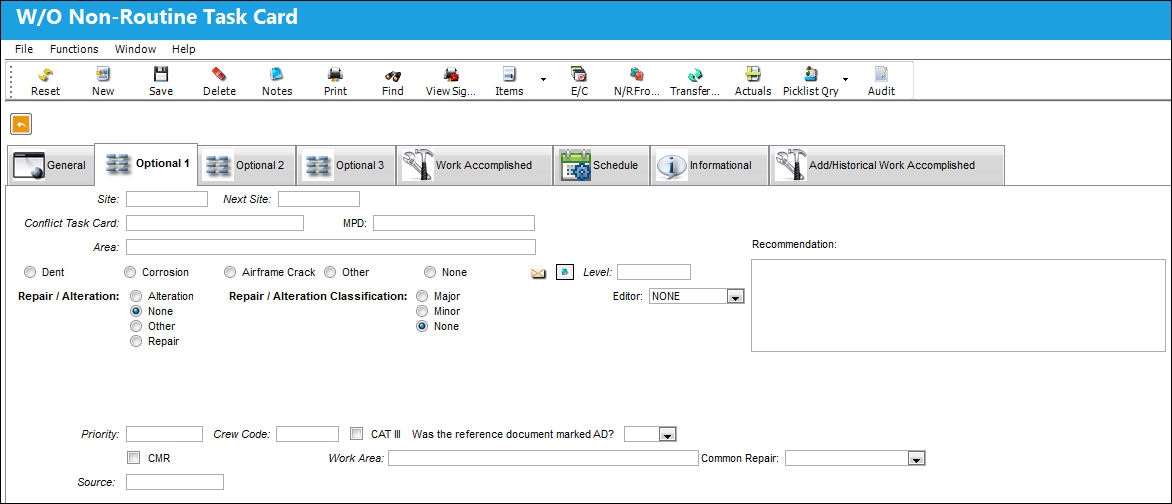 125 - Shop WO Non-Routine Task Card, Optional 1 Tab (1)