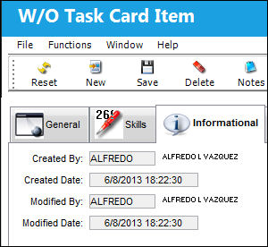 125 Shop WO (NR) Task Card Item, Informational Tab (1)