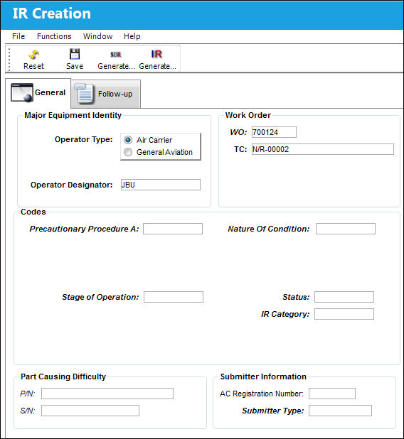 125 IR Creation Button, via Shop WO Non-Routine Task Card (1)