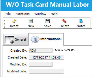 125 Shop WO Task Card Manual Labor, Informational Tab (1)