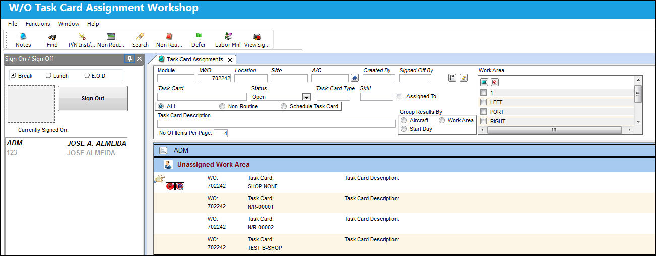 125 Shop WO Task Card Assignment Workshop, Sign On Sign Off Tab (4)