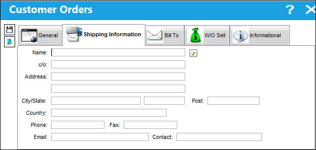125 Customer Order, Shipping Information Tab, via Third Party Shop WO (1)