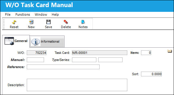 125 Manual Button, via Shop WO (NR) Task Card Item (1)