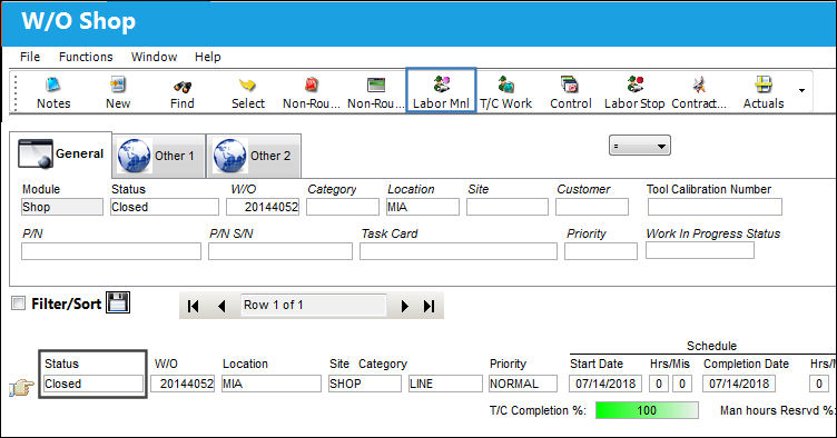 125 Labor Manual Button, via Shop Work Order - Manual Labor and Closed Work Orders (1)