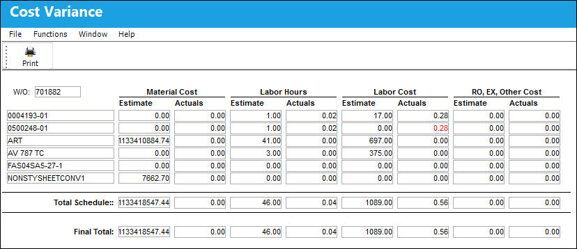 125 Cost Button, via Shop Work Order (1)