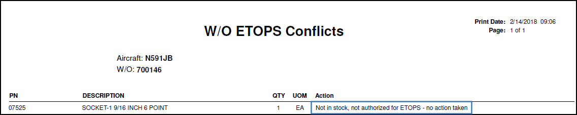 Picklist Button, via Shop WO Non-Routine Task Card - ETOPS Picklist Reservation (1)