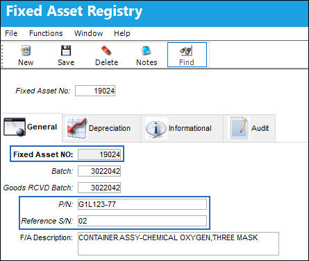 Fixed Asset Registry Actual