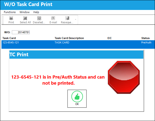 Emailing Pre-Auth Task Card