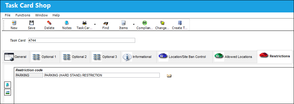 restrictions tab