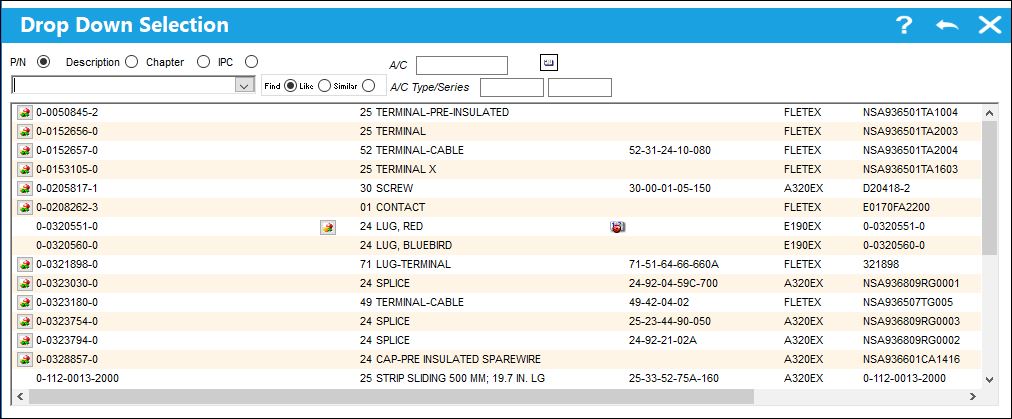 orders explorer drop down selection