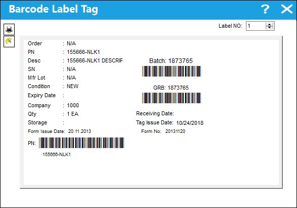 Barcode Label Button