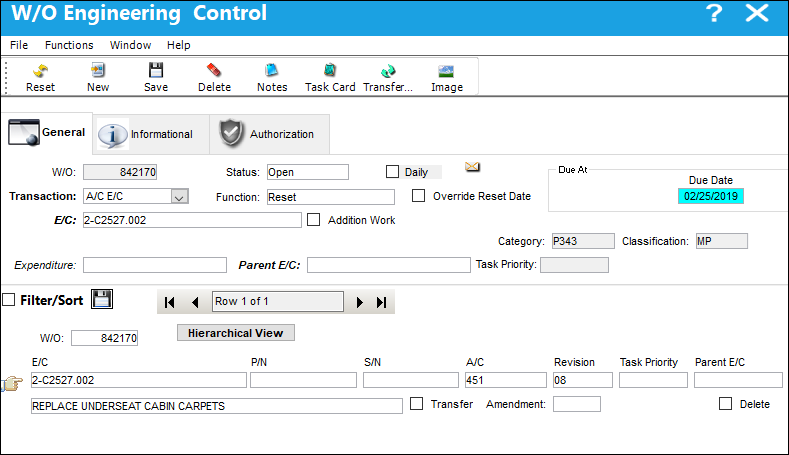 E/C To Be Complied With, via Engineering Control, Schedule Control and Schedule Controlled By Tabs(2)