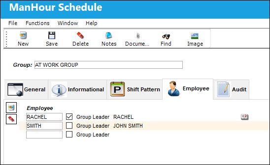 ManHour Schedule, Shift Pattern Tab (10)