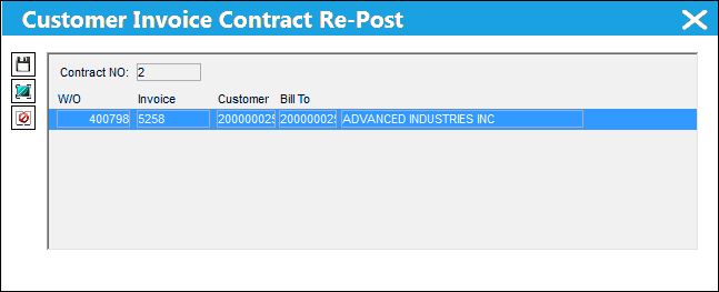 Customer Invoice Contract Re-Post, via Customer Contract Header, General Tab (vs 15_7)
