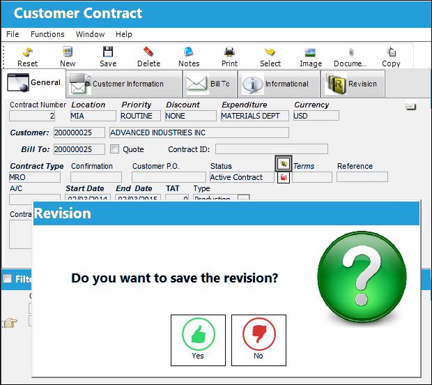 Customer Invoice Contract Re-Post, via Customer Contract Header, General Tab (vs 15_9)