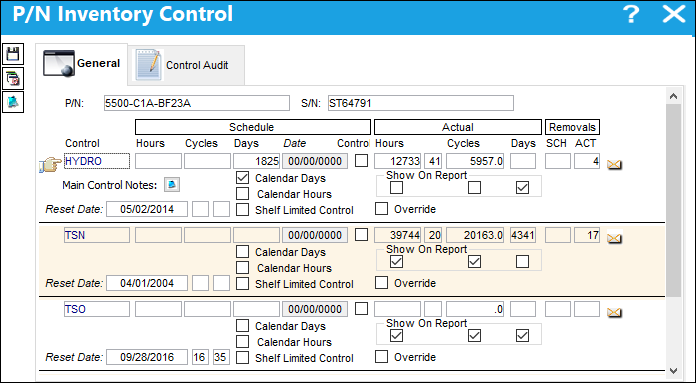 P/N Inventory Control, via Inventory Supervisor