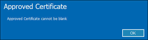 approved cert error