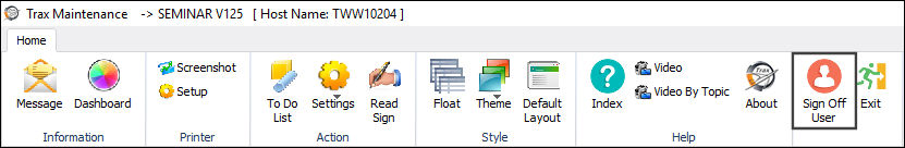15 Sign Off User Button, via Main Toolbar (1)