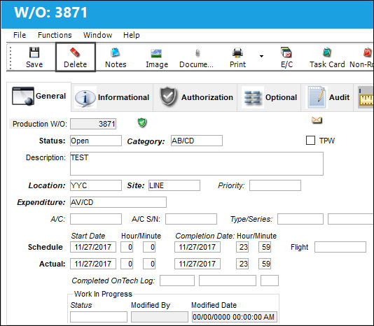 15 Action Tab, via Main Toolbar (0)