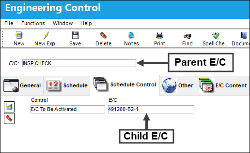 Trax EC To Be Activated, Via Engineering Control, Schedule Control Tab