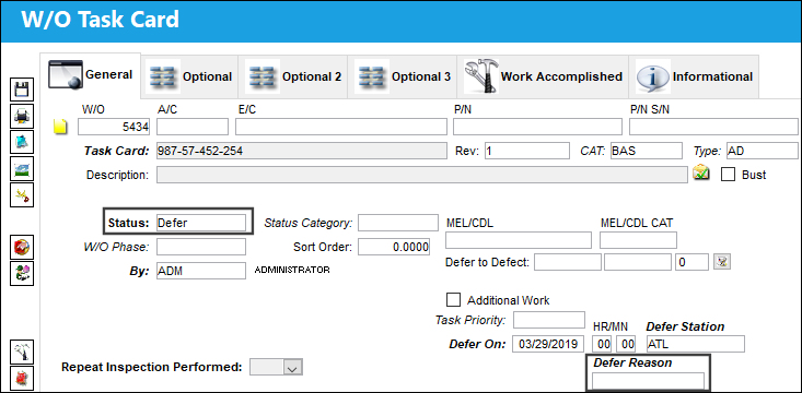 WOTCREASONMANDATORY Status Defer