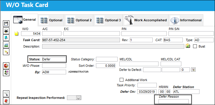 WOTCREASONMANDATORY NO Status Defer