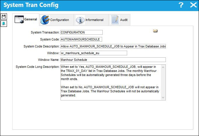 AUTOMANHOURSCHEDULE System Code