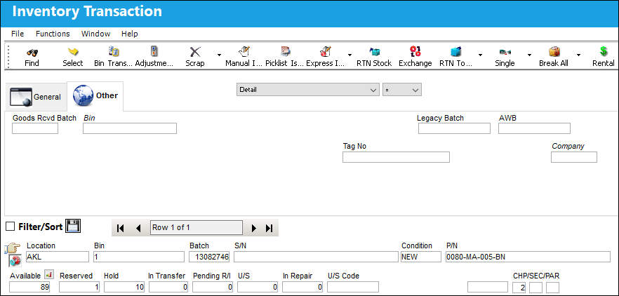 Inventory Transaction Detail