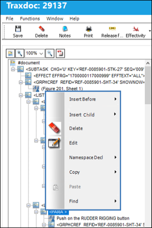 Trax XML Editor tab-1