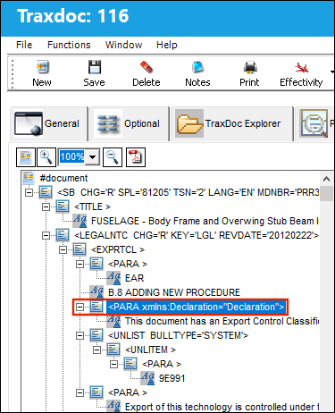 Trax XML tree Namespace-5