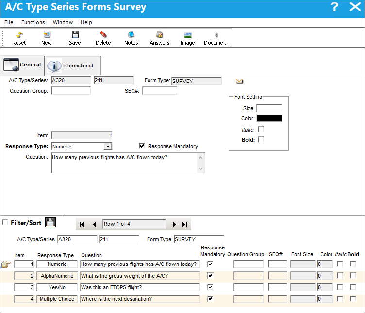 AC TypeSeries Form General tab