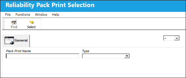 Reliability Pack Print Selection