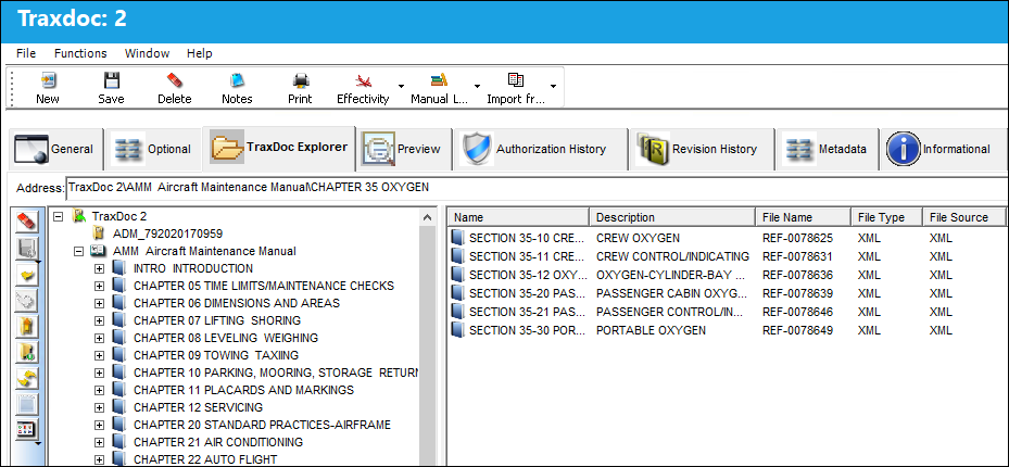 TraxDoc Document Detail, TraxDoc Explorer