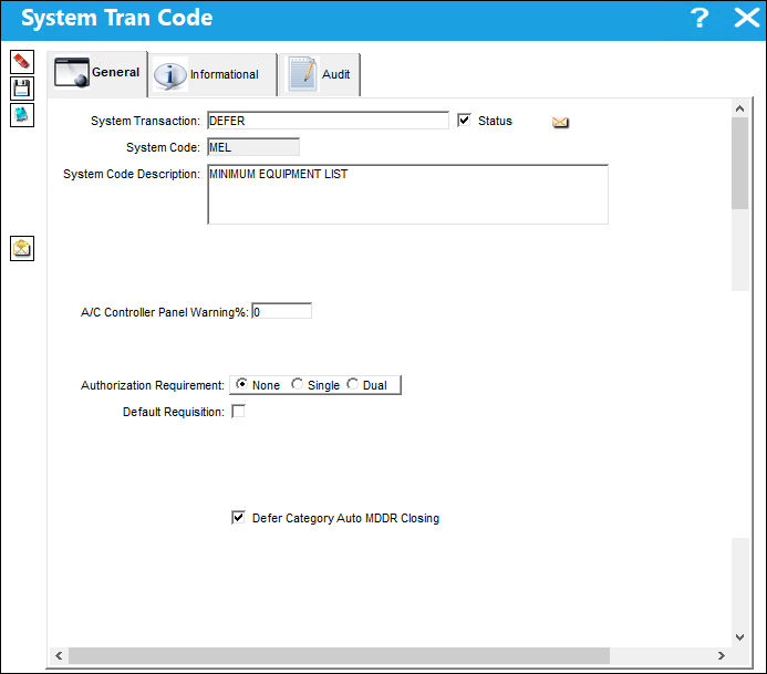 Defer Tran Code