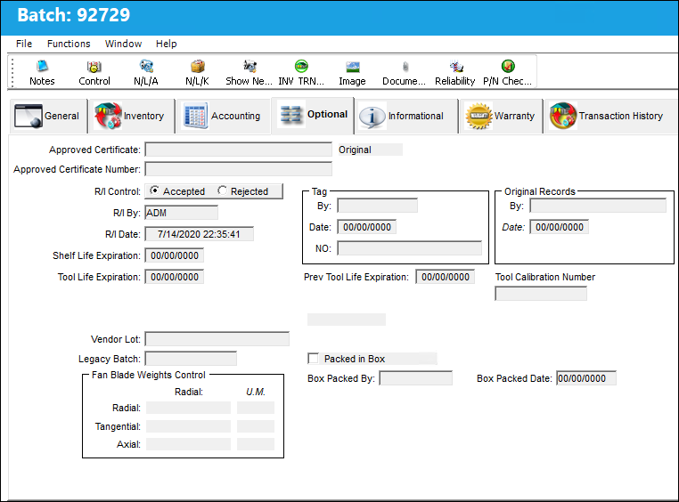 Trax Inv Trans Optional Tab