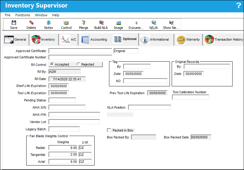 Trax Inv Sup Optional Tab