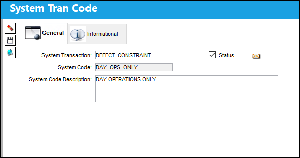 defect report constraint transaction code